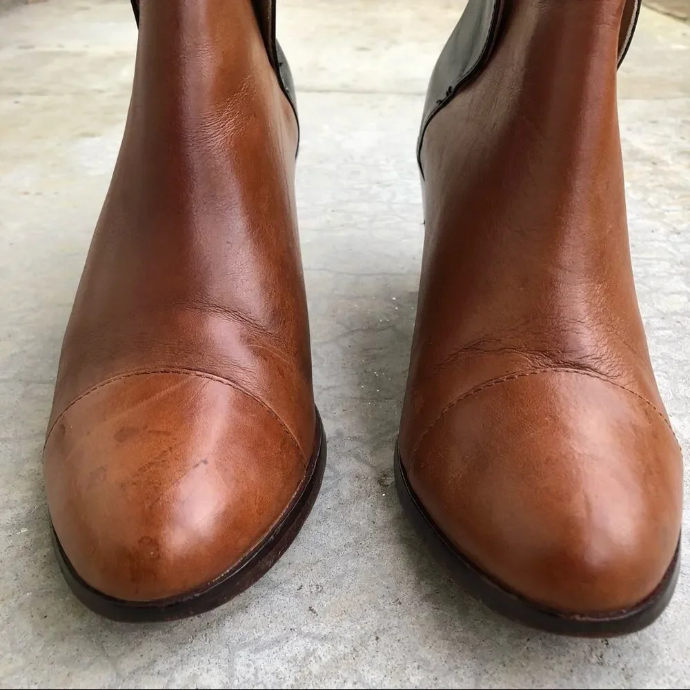 Wolverine 1000 Samantha Pleet Ankle Boots Black Brown Colorblocked 9